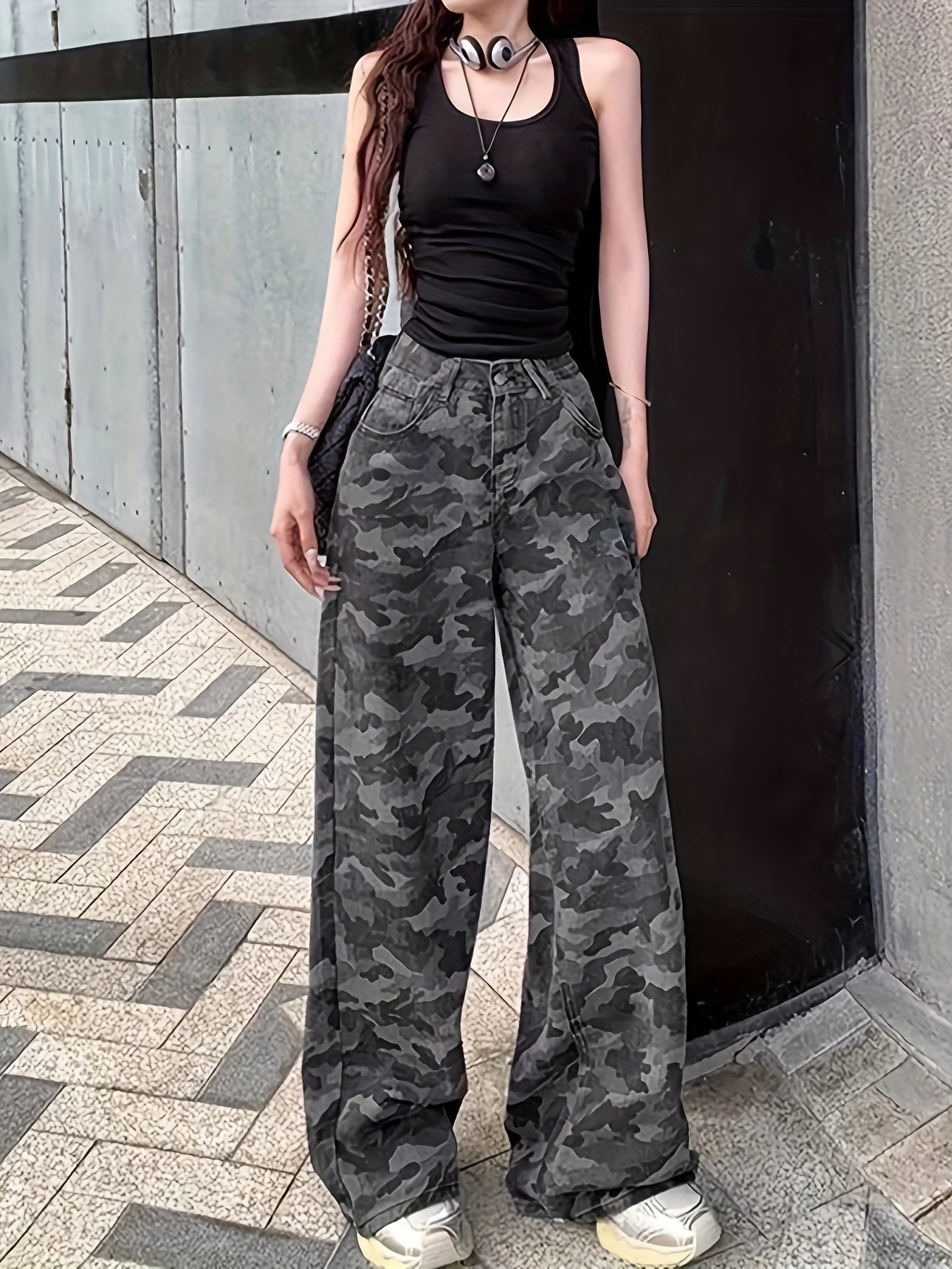 Pantalones Casuales Pantalon Camuflaje Mujer Pantalones De