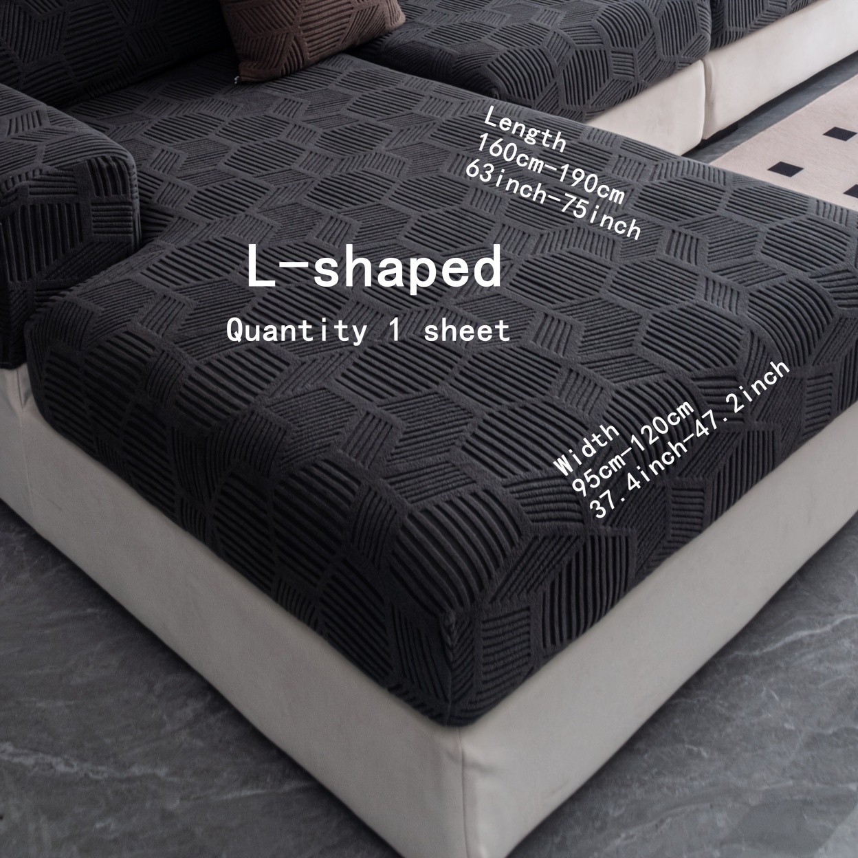 Image of 1pc Fleece Universal Prism Stretch Sofa Seat Cover. Machine Washable And Hand Washable. Sofa Seat Recliner Protective Cover Pet Protective Cover