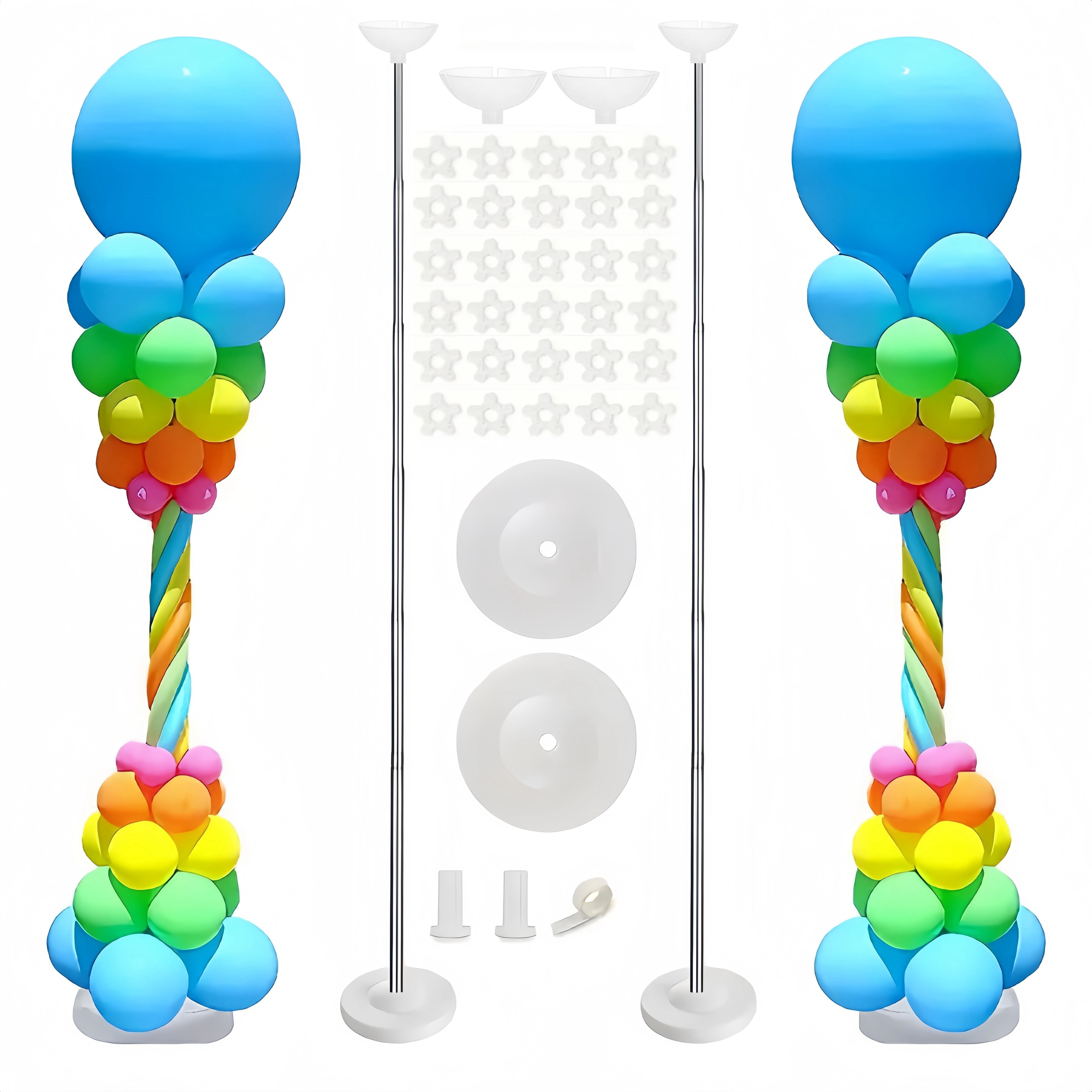

2sets, Metal Balloon Column Kit Set, Adjustable 81inch Balloon Stand Balloon Arch Kit For Wedding Birthday Party Graduation Decorations