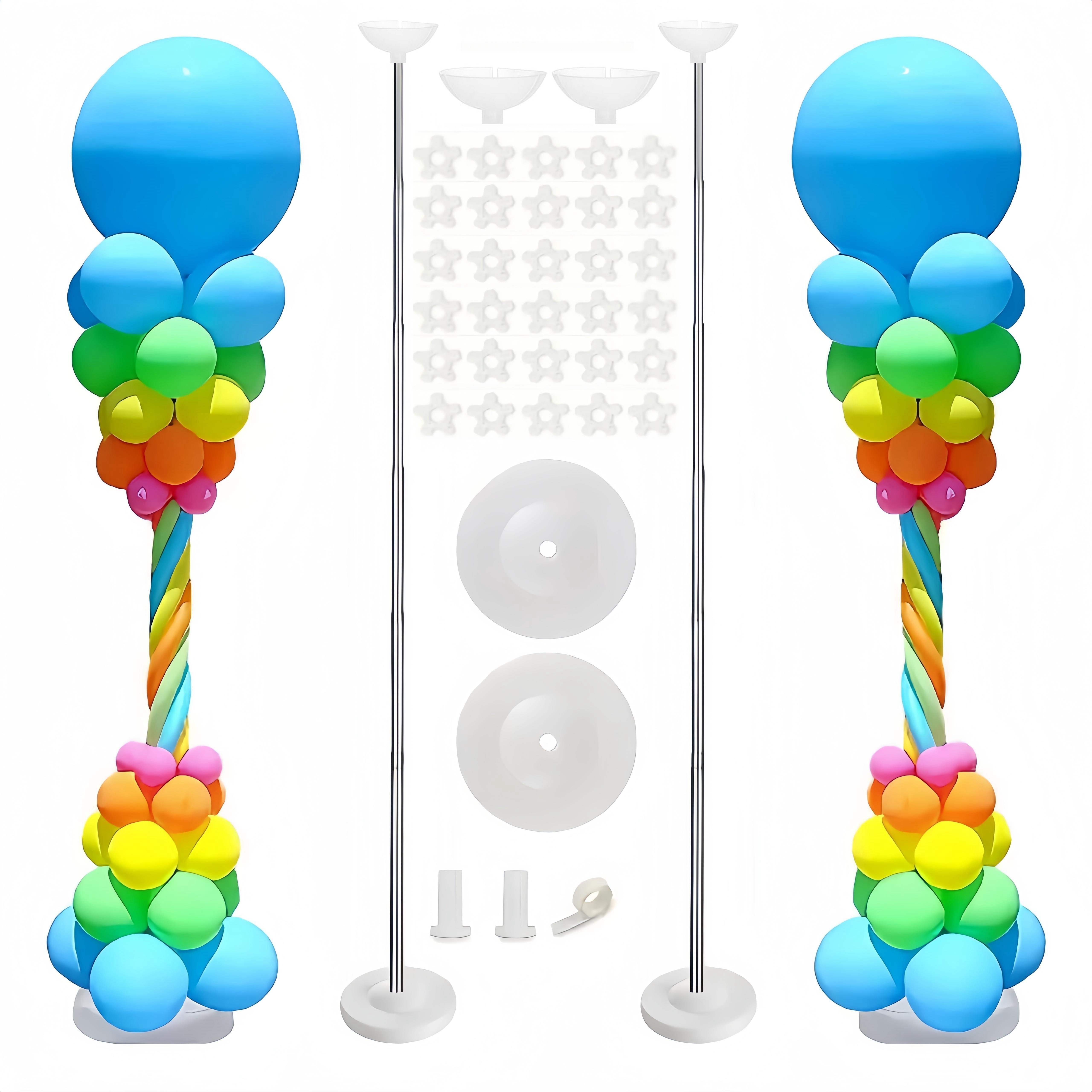 TEMU 2sets, Metal Balloon Column Kit Set, Adjustable 81inch Balloon Stand Balloon Arch Kit For Wedding Birthday Party Graduation Decorations