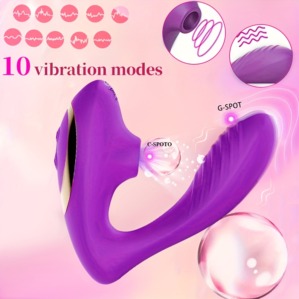 1pc 2-in-1 Clitoral Suction Vibrator, Anal Plug G-Spot Massager Adult Toy with 10 Suction and 10 Vibration Modes, Suitable for Women and Couples, Anal Nipple Vaginal Stimulator, Perfect for Male and Female Pleasure Play