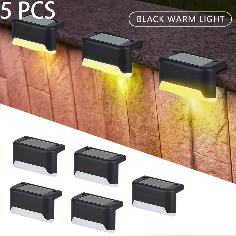 5pcs Of White-lensed Staircase Lamps, Outdoor Led Decorative Lamps, Garden Lamps, Fence Lamps, Step Lamps, Warm Led Lights, Suitable For Outdoor Fences, , Yards, Courtyards, Landscapes And , Christmas