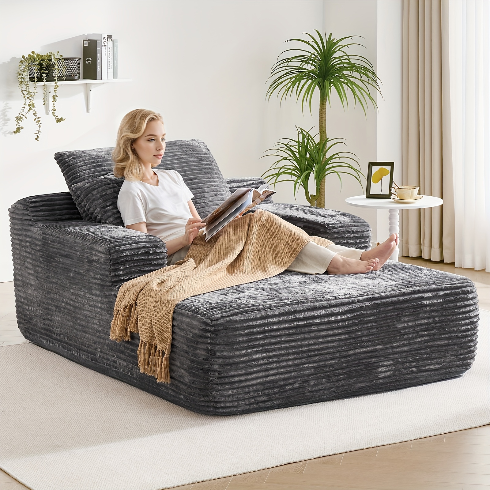 Oversized Chaise Lounge Chair Deep Seat Chaise Sofa Oversized