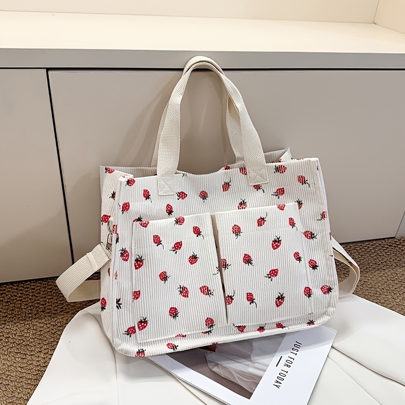 TEMU Sac bandoulière en velours pour femme, sac à bandoulière style forêt d'Instagram avec imprimé nœud et , cabas élégant et de grande valeur, cabas