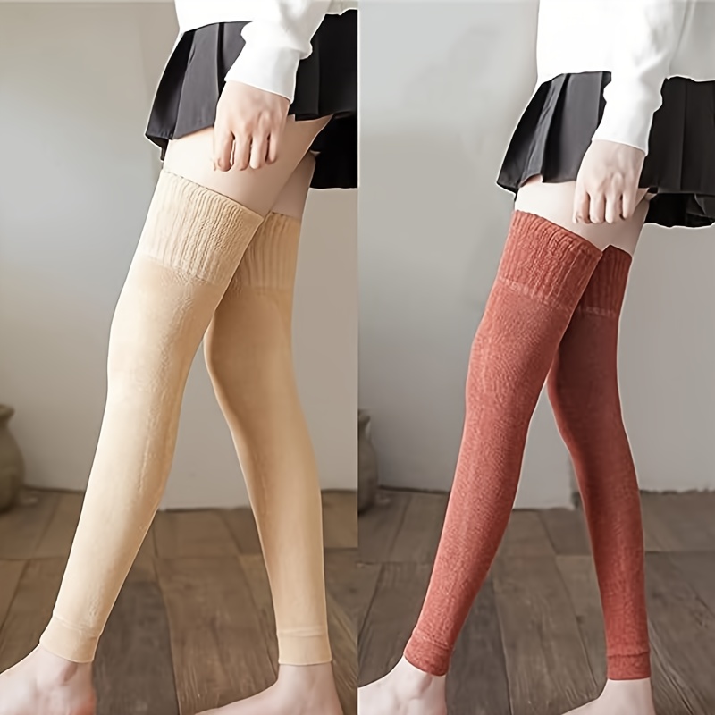 

Fleece-lined Thigh-high Socks: Warm, Over-the-knee, And Fleece-lined For Extra Comfort - In Multiple Colors