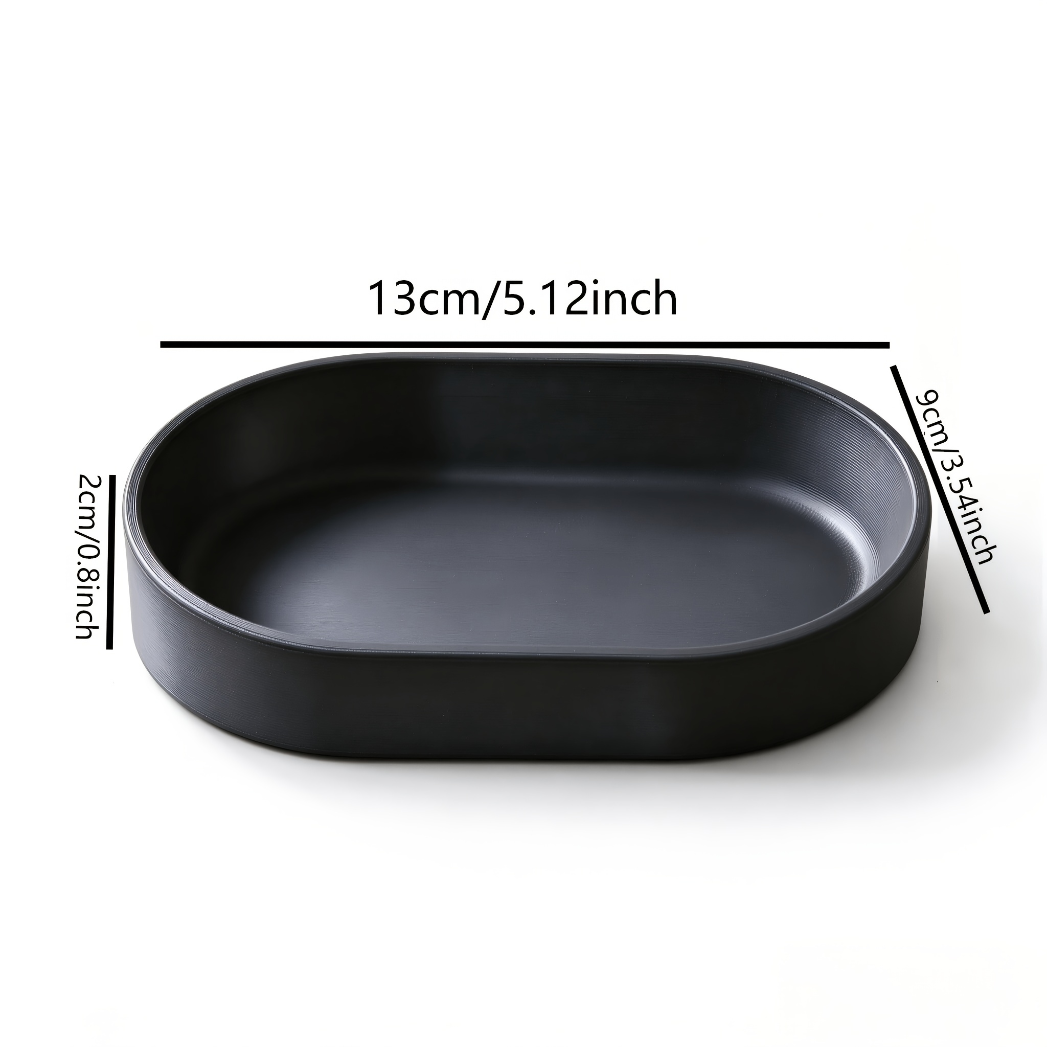 TEMU Oval Black Key Tray, Entryway Tray, Desktop Decorative Trinket Dish For Keys, , Jewelry, Watch, Small Accessories, Minimalist Home Decor, Gift