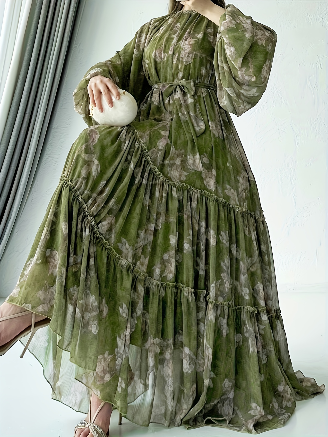 womens middle eastern muslim traditional long chiffon dress - Temu Qatar