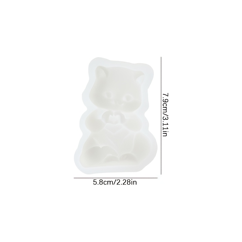 E-shop Harz-Silikonform, 1 Stück Niedliche Katzen-Aromakerzenform, DIY Kreative Liebe-Kätzchen-Deko Gipsform, Heimdekoration/Geschenk Epoxidharzform,