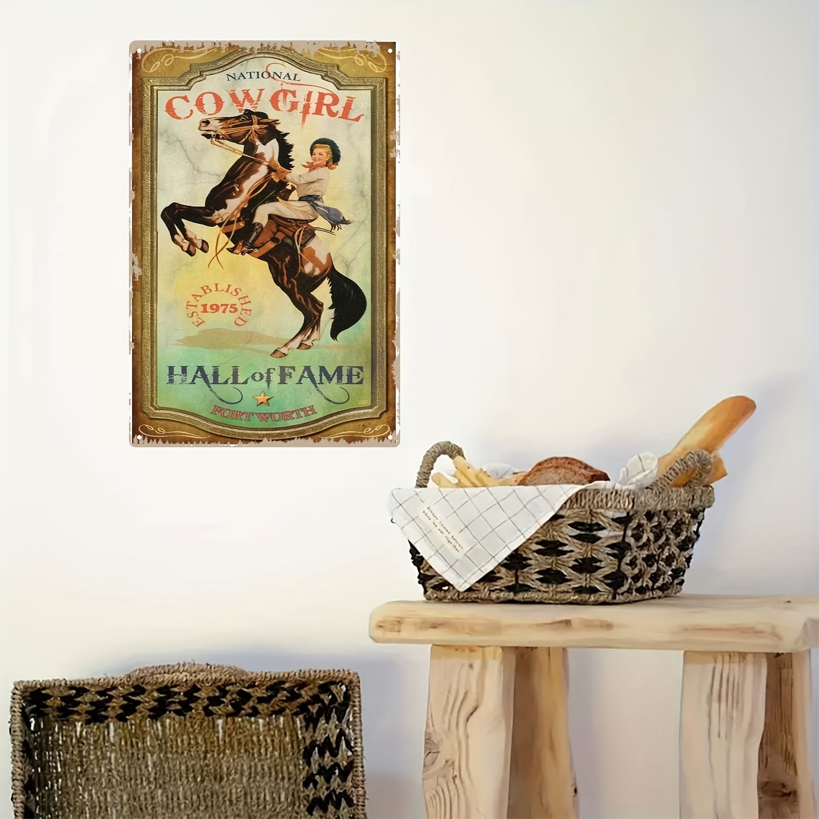 Vintage Western Rustic Tin Wall Tin Metal Sign 1975 National