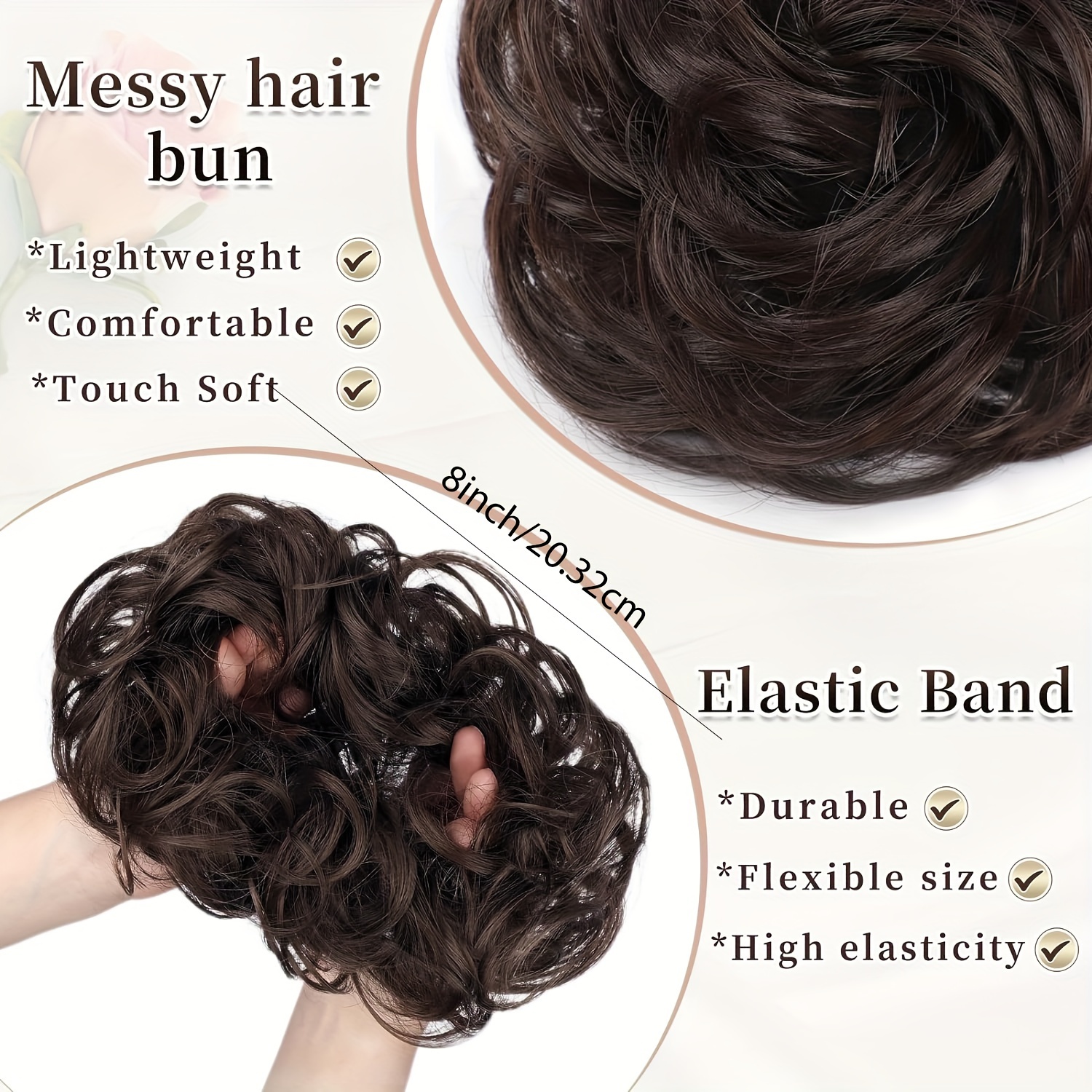 Hair pieces on elastic band best sale