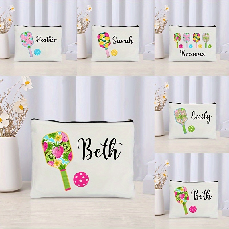 

Personalized Polyester Cosmetic Bag With - Customizable Name, Unisex-adult, Non-waterproof, Unscented Makeup Pouch, Travel Organizer With Zipper, Ideal Gift