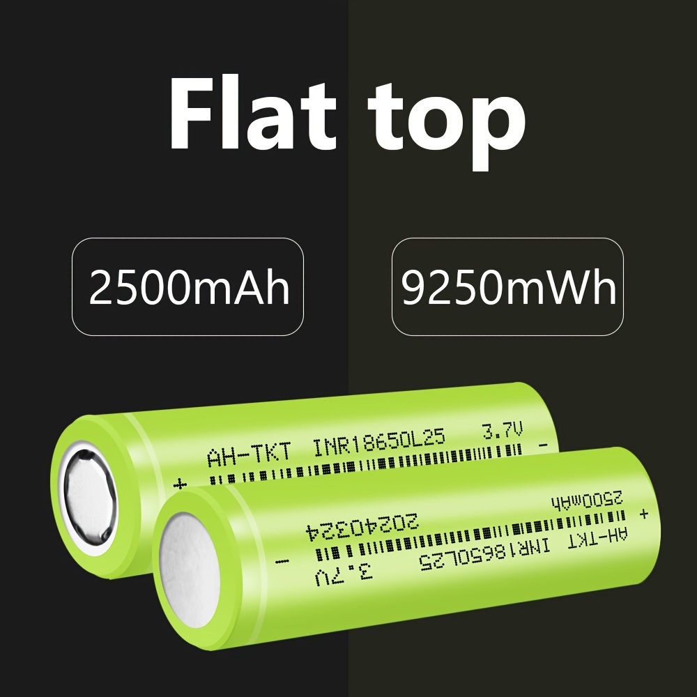 4パック18650バッテリー、3.7Vリチウムイオンバッテリー、18650充電式 