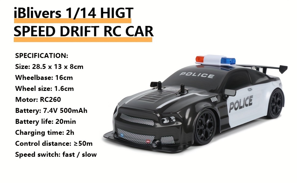 2025 rc coche policía juguete 1:14 coche Temu - Main Image