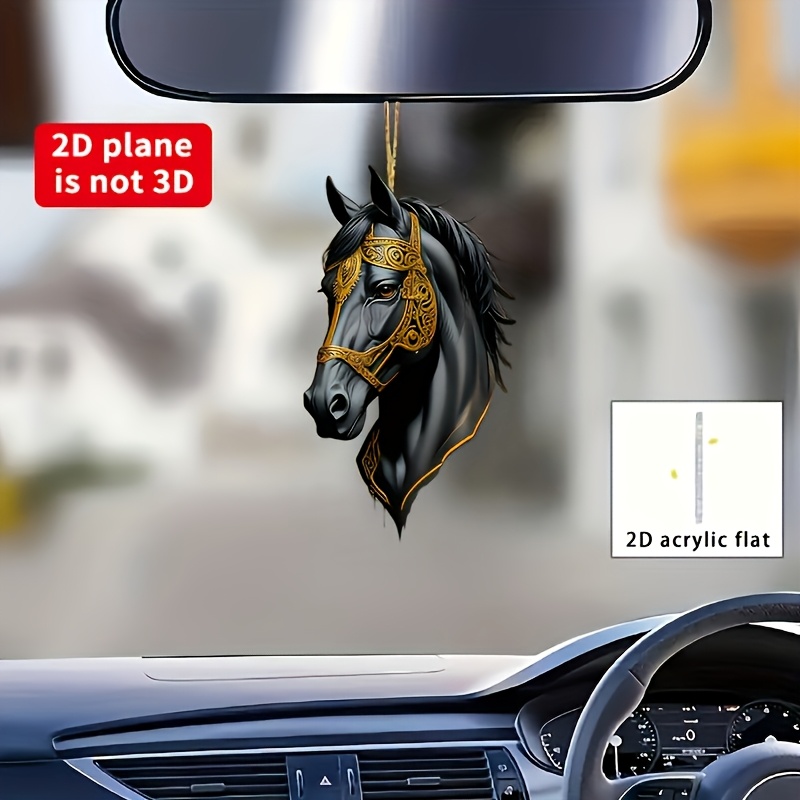 TEMU 2d Flat, Bohemian Horse Pendant - Flat Acrylic Horse Suitable For Car Mirrors, Backpacks, Keychains - Battery-free Hanging Decor, Easy To Hang -