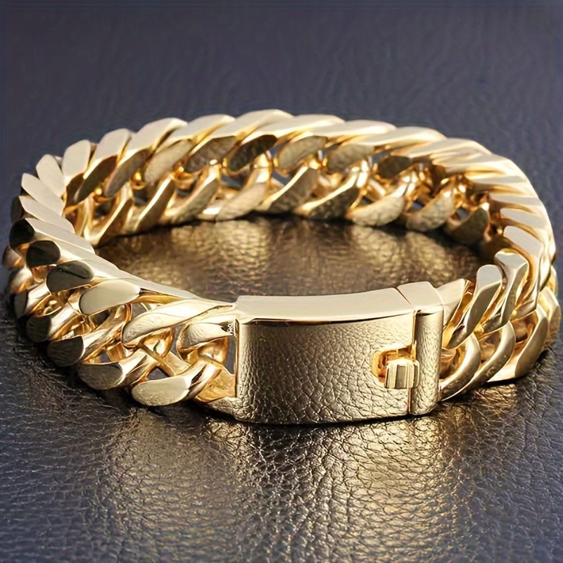 

Fashion Aluminum Cuban Link Bracelet - Unisex Chain Wristband - Non-plated, Non-magnetic, No Pendant Hip-hop Jewelry For , Parties, Vacations, Birthdays, Business & Anniversaries