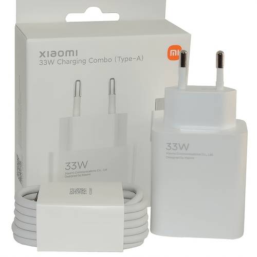 photo de l'article chargeur combo xiaomi 33w (type-a), blanc, charge rapide 33w, port type-a, , compatibilité pour chargeur de appareils populaires smartphones, , protection multiple, multiples certifications