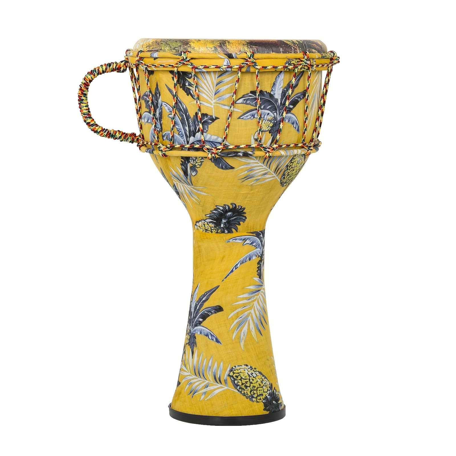 Keland African Drum - Lightweight Hand Drum with Vibrant Yellow & Design, Tuning-Free Modern Material, Excellent Bass, Midrange & Treble, Perfect for Rhythm Practice