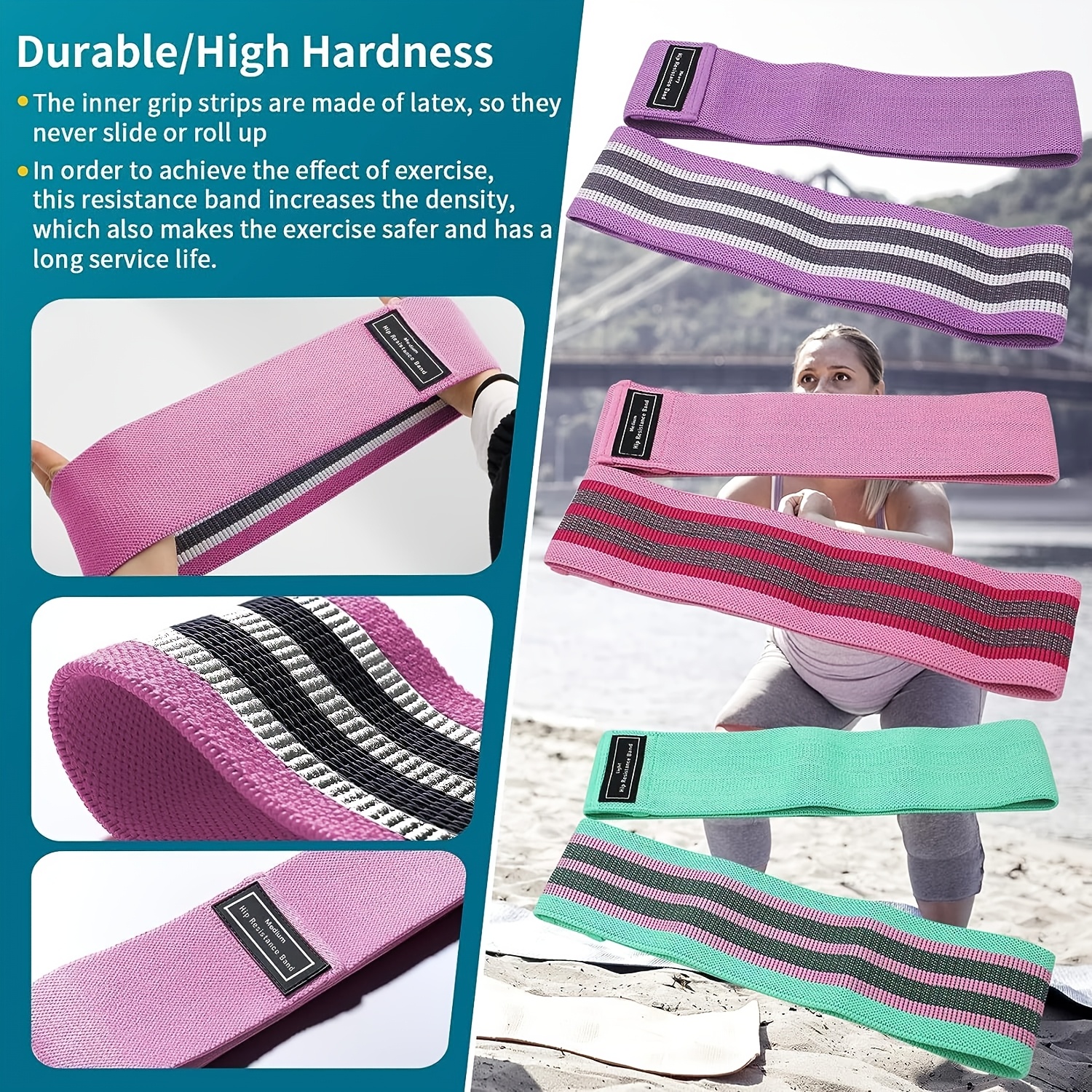 3pcs/1pc Resistance Bands for Legs And Butt, Fabric Exercise Loop Bands Yoga, Pilates, Home Workout, Strength Bands for Booty