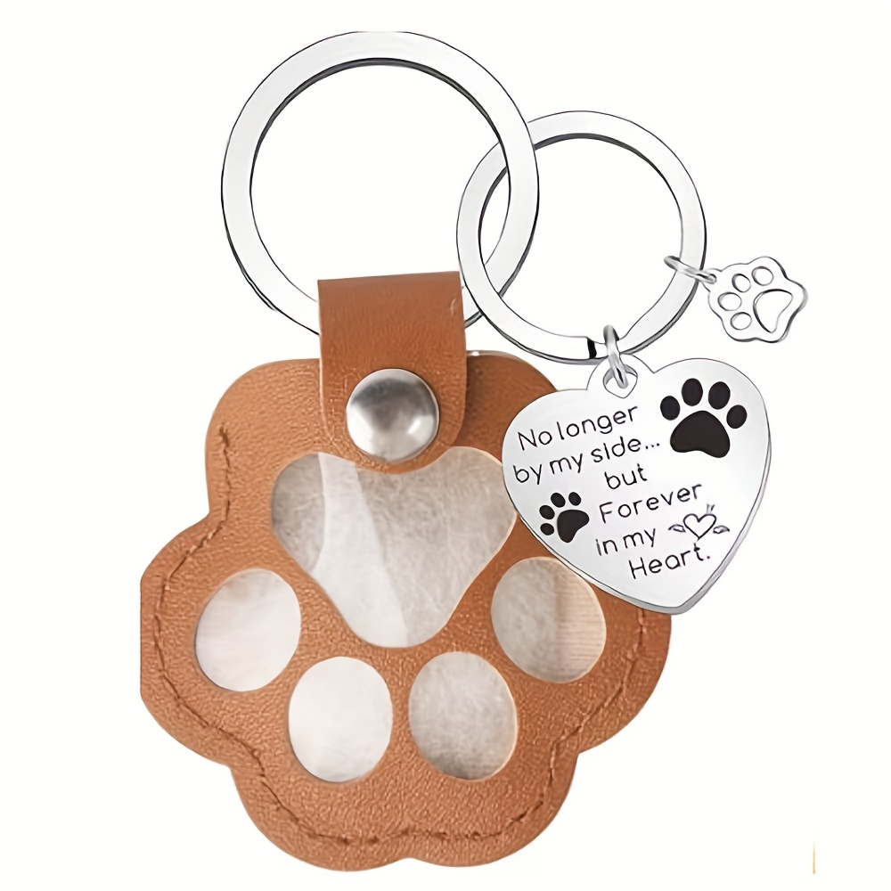 Image of Paw Shaped Pet Hair Keepsake Keychain Memorial Set Multi Functional Portable Pendant For Fur Storage, Designed For Pet Lovers With And Durability, Ideal As Christmas, Halloween, Or Birthday Gift