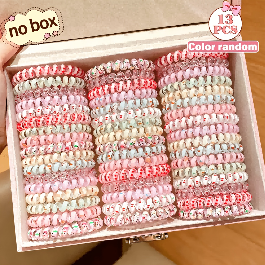 TEMU Random Color 13pcs Headbands, Candy-colored Hair Ties, Gradient Hair Ropes, Hair Accessories That Don't Damage Hair, Seamless Elastic Bands,