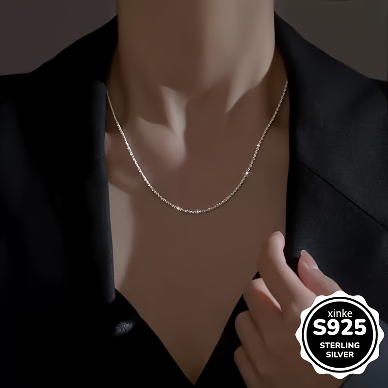 2pc 925 Sterling Silver Necklace and Bracelet Set