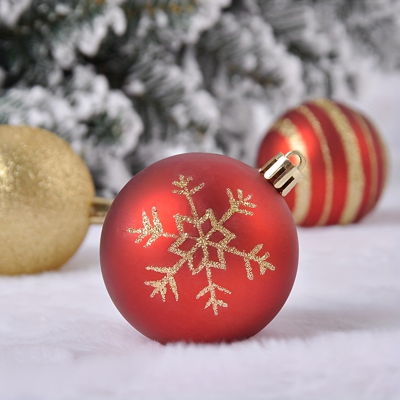 Set of 88pcs Red And Golden Christmas Ornaments, Holiday Painted Hanging Decorations, Christmas Tree Hanging Tree Top Shaped Ornaments, Suitable for Christmas Decoration, Christmas Ball Decoration