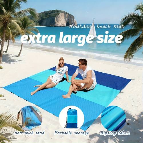 extra large lightweight sand proof beach mat for 4 7 people ideal for beach trips camping and hiking