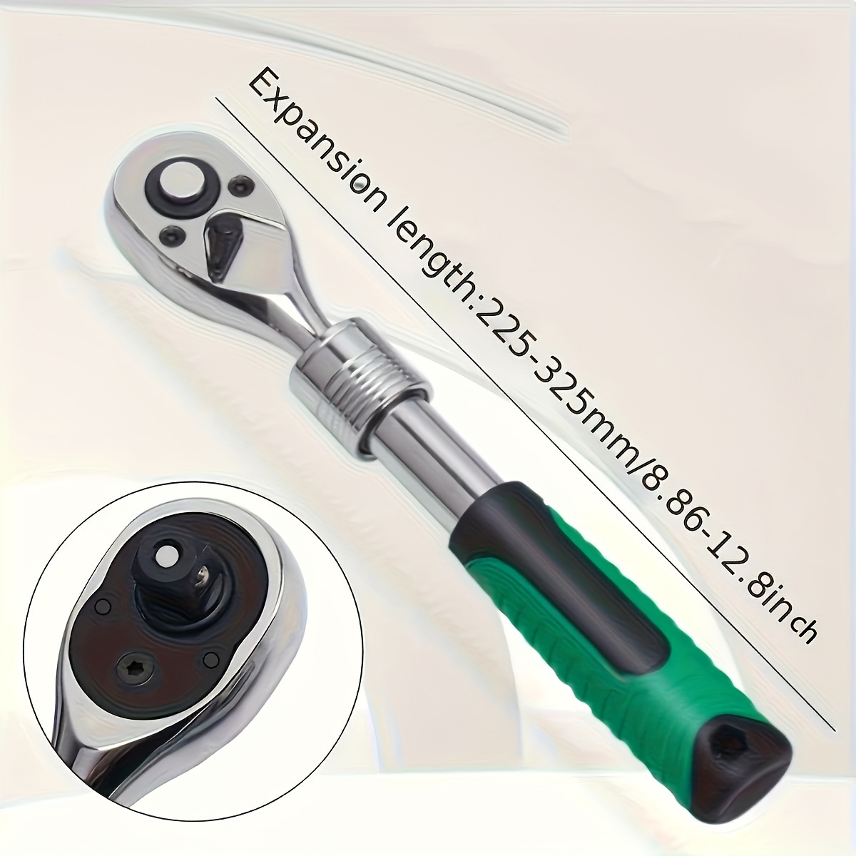 

3/8 Inch Quick Ratchet Wrench, 72 Teeth Chrome Plated, Telescopic Auto Repair Tool Combination Wrench, Retractable Handle Wrench Quick Release Reversible Gear Torque Wrench Mechanical Tool