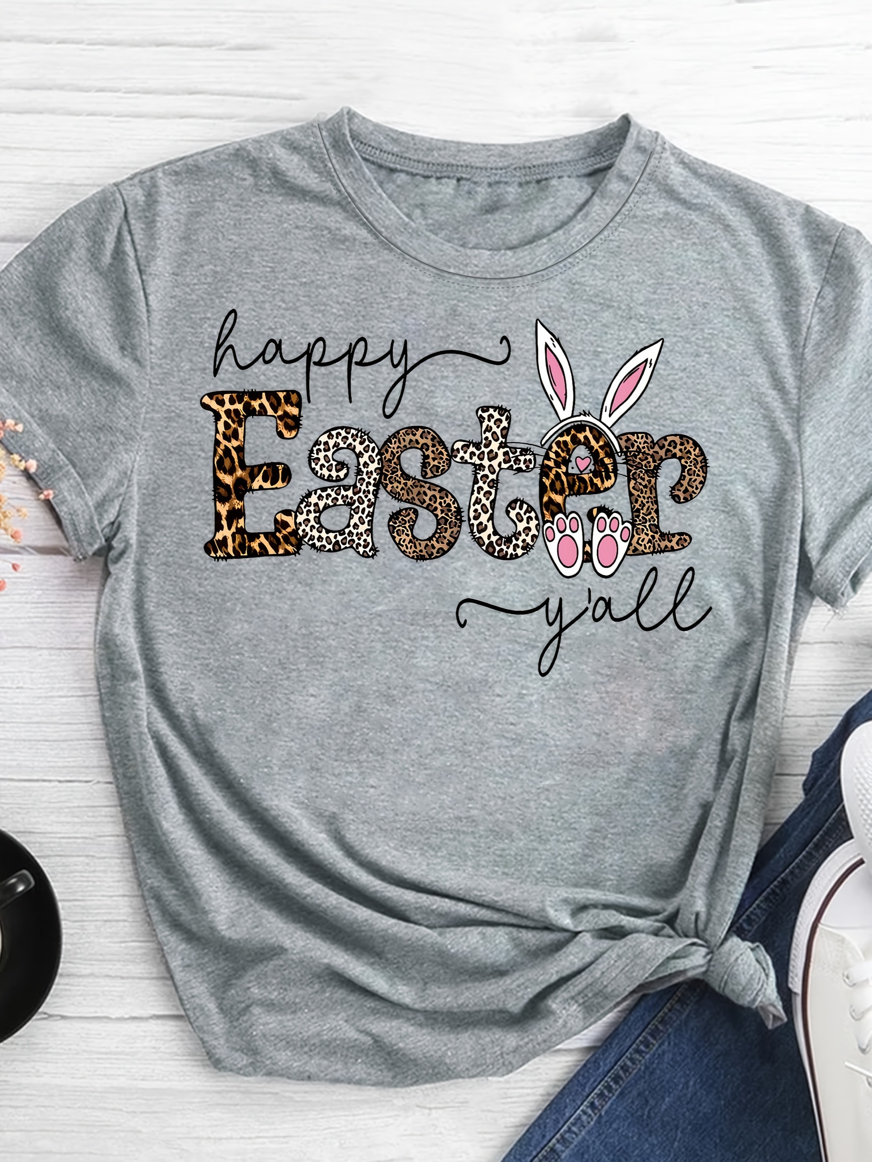 6809 Orange Letter Printed T-Shirt