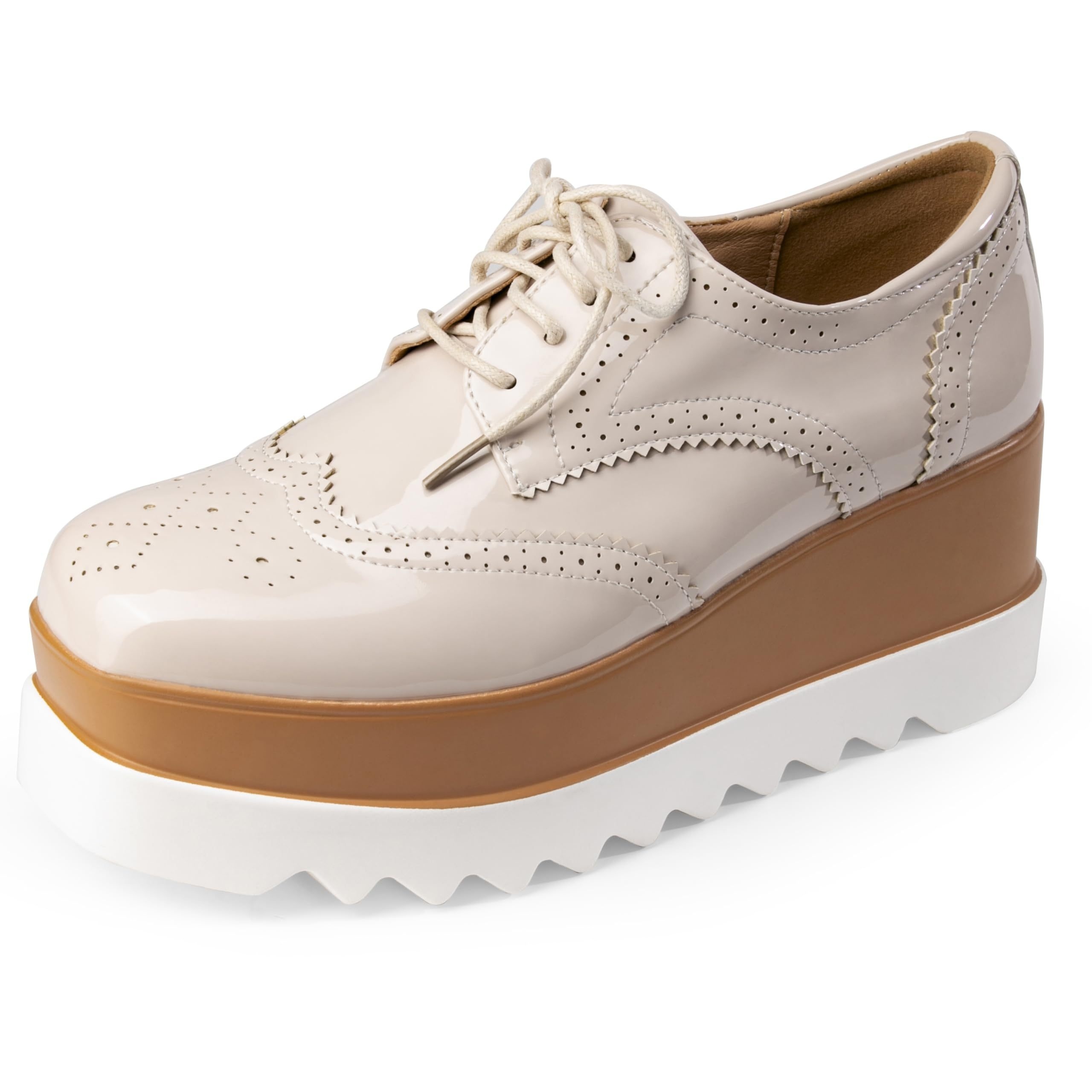 

Women's Platform Oxfords, Chic Soft Sole Chunky Heel Square Toe Lace Up Dress Shoes