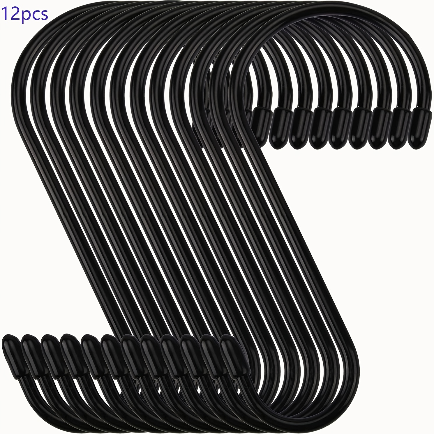 6-inch Large S-type Hooks | Metal With Rubber Stops, Wall Mount, Ideal For Bags, Wallets, Handbags, Belts, Scarves, Hats, Clothes, Frying Pans, And Pots, Utility Hooks