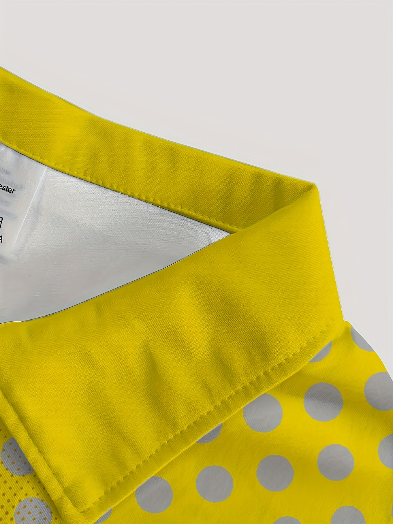 men's polka dot golf shirt short sleeve gradient yellow Temu Poland