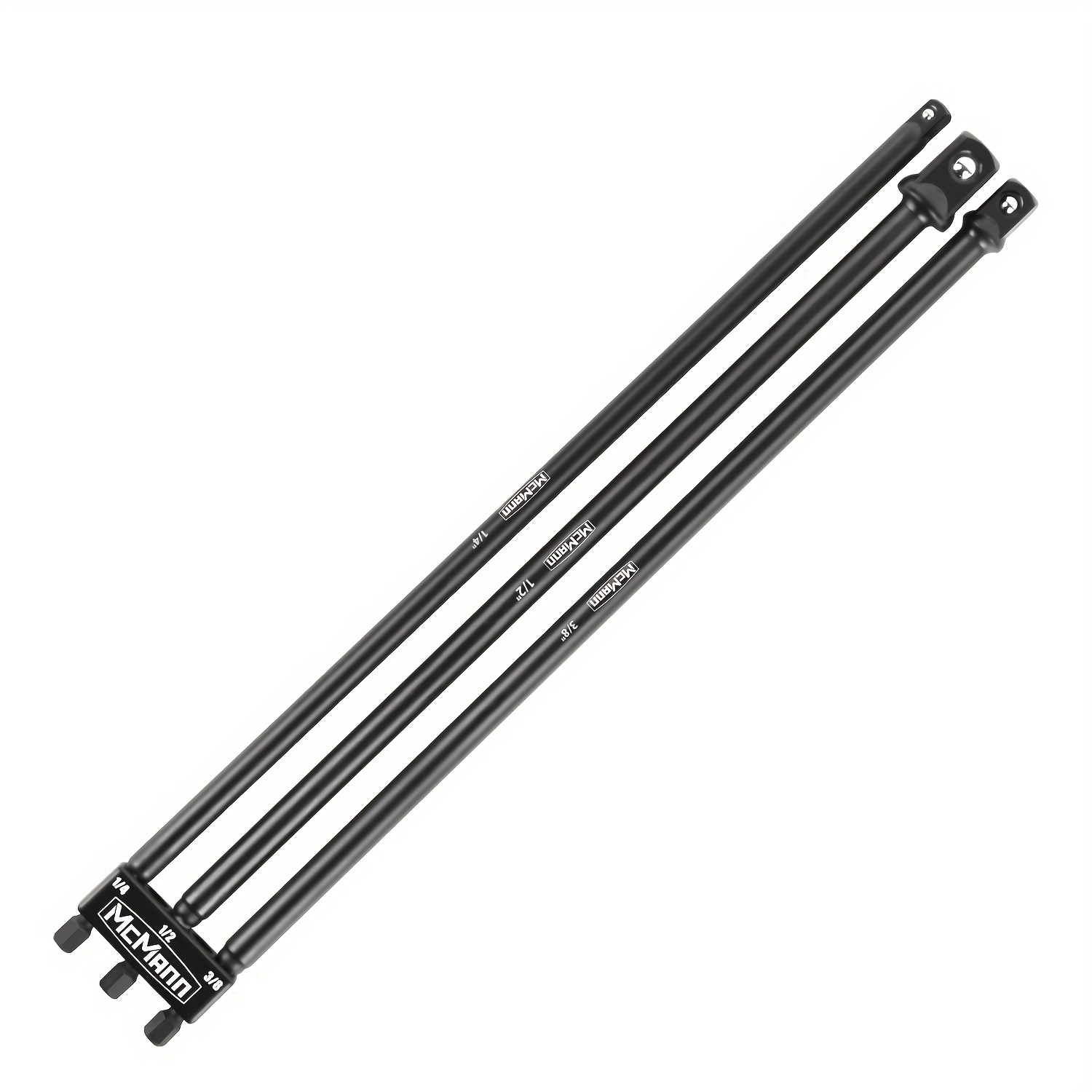 Impact Grade Socket Adapter Set, Extension Bit With Holder, 3pcs 1/4 Inch, 3/8 Inch And 1/2 Inch Drive