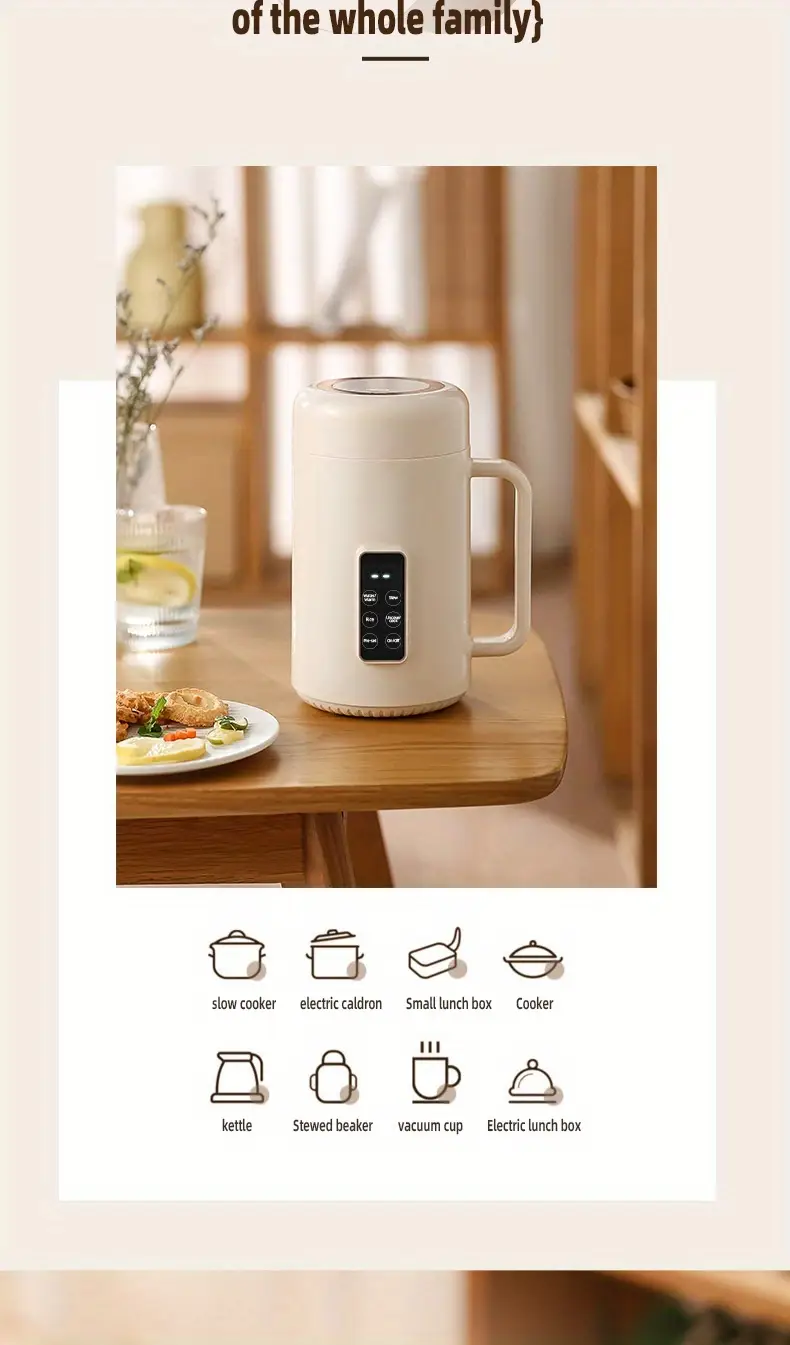 portable electric hot pot multifunctional stew pot for cooking soup rice desserts hot tea coffee large capacity nano grade   inner liner compact and convenient suitable for outdoors office home use Product details 3