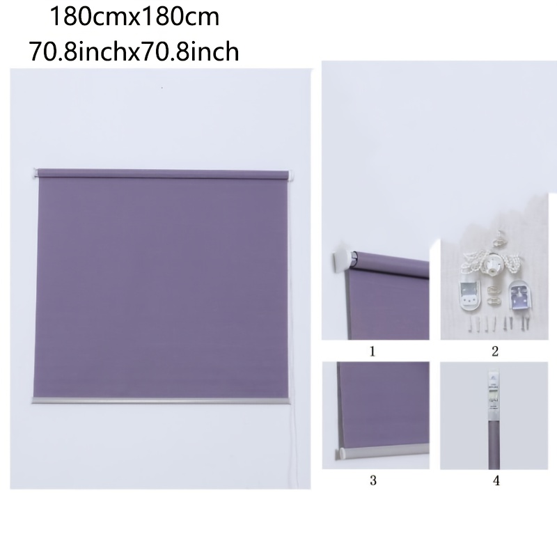 Image of 1pc, Window Blackout Curtain, Purple, Blackout Curtain, Solid Color Fabric Curtain, High Blackout, Suitable For Kitchen, Living Room, Cafe Decoration, Multi-functional Curtain