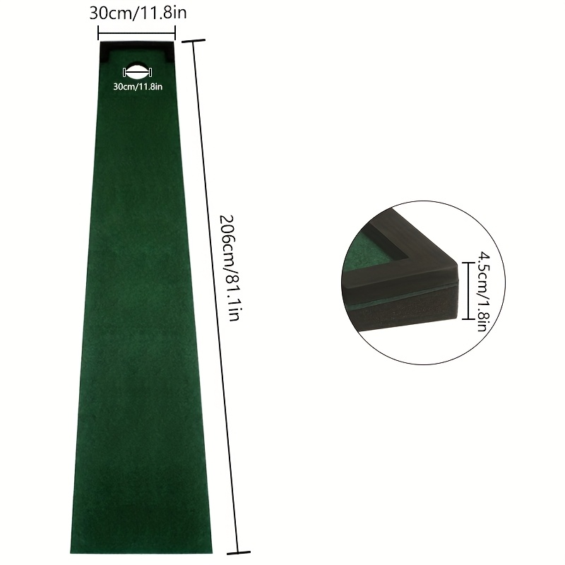 Golf Putting Mat with Non-Slip Base and Baffle Design