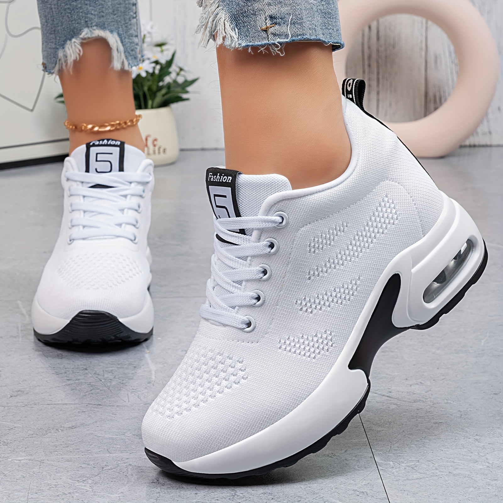 Damen Versteckte Keilplattform Plateau-Sneaker High Top Schnürschuhe  Steigern Mode Sneaker Sportliche Gehschuhe Hoher Absatz Mesh Mode für  Frauen