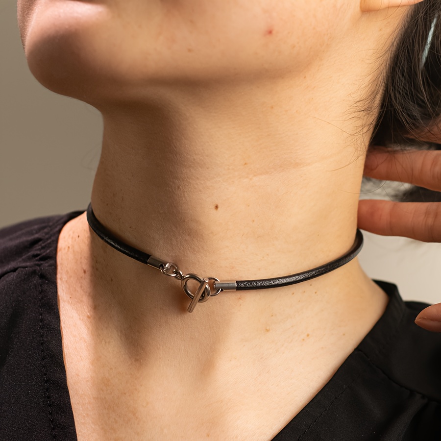 

Blksmth Gothic-inspired Minimalist Leather Choker Necklace - Festivals & Vacations, Wear