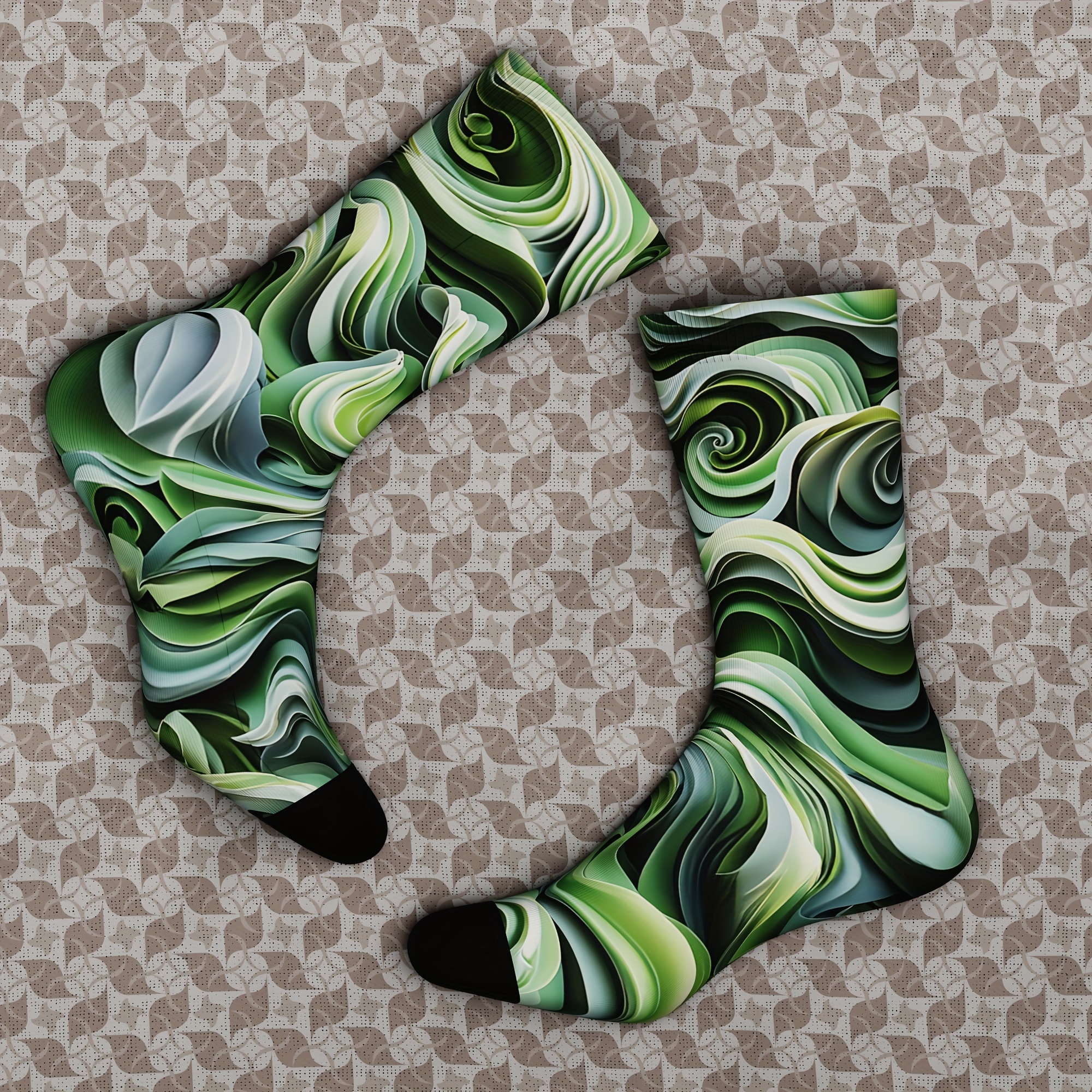 

1 Pair Art Fashion Trend Creative Cool Personality Design 3d Printing Pattern Comfortable Bamboo Fiber Socks