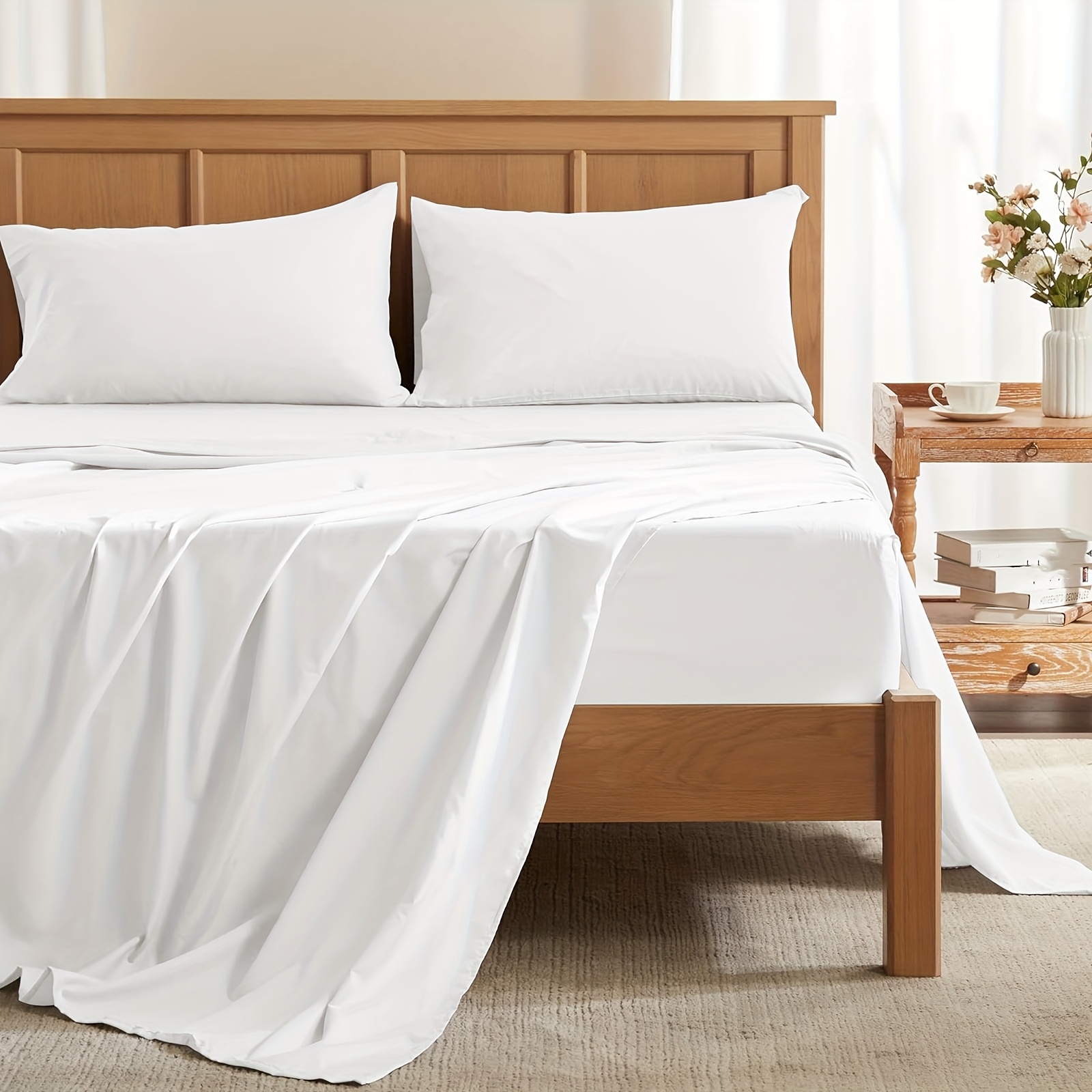 TEMU 2200tc Quality Sheet Set, Ultra Soft & Breathable Sheet Set - With 40cm Deep Pocket, Fade-resistant, Durable, 3/4pcs Comfortable Bedding