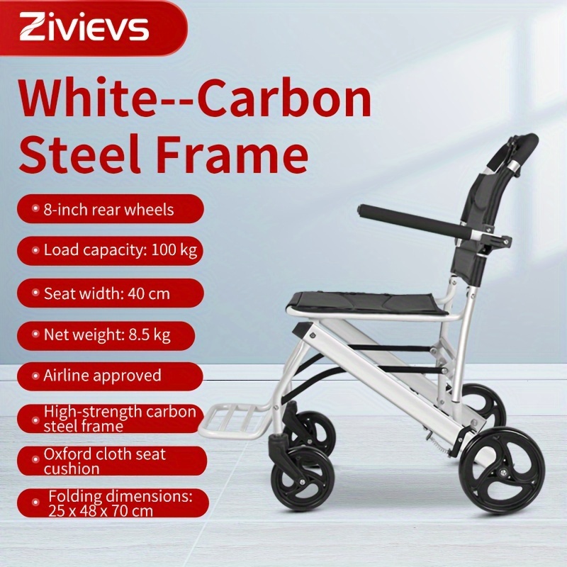 PERFCARE Lightweight Walker Aid - Compact, Easy-to-Carry Mobility Scooter with Seat & Pedals, 136.08 KG Capacity - Ideal for Travel, Parks, Grocery Shopping - No Assembly Required, Black & White, Senior Support|Easyaccessibility|Lightweight Scooter, Mobility Scooters for Seniors