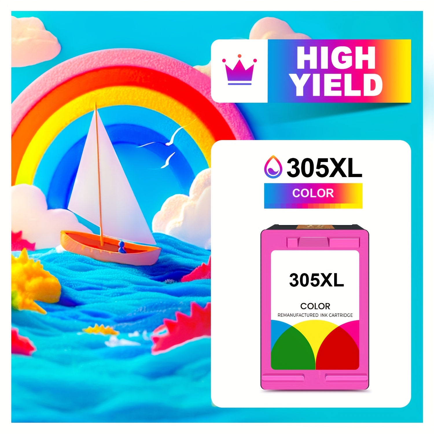 305xl Printer Cartridges Compatible With 305 305xl Printer Ink Cartridges Multipack,305 Xl Black Color For 6000 6055 6400 6458 6458e 6455e Printer