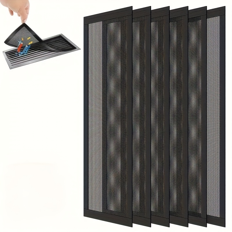 TEMU 6 pièces Grilles de Ventilation Magnétiques, 4x10 Pouces Écran en Durable pour Plafond et Sol - Fixation Magnétique Puissante pour Installation