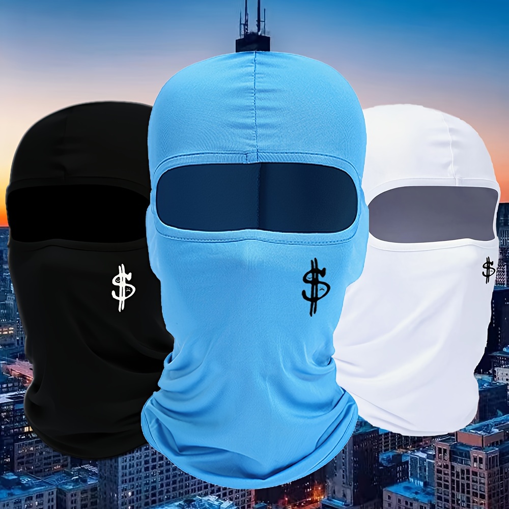 

1pc Unisex Sports Balaclava With Dollar Print - 100% Polyester Woven, Uv Protection, Moisture-wicking, Quick-drying, Neck Gaiter For Outdoor Activities, Skiing, Motorcycling