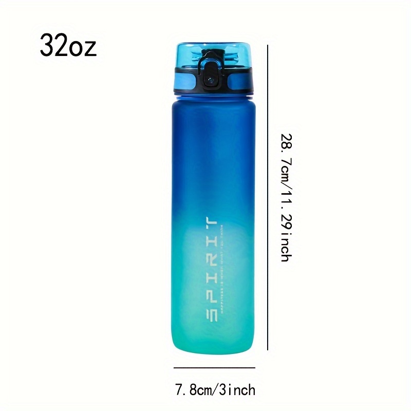 TEMU 32oz Bpa-free Plastic Tumbler, Gradient Color Motivational Water Bottle - Time Marker For Hydration Tracking, Best Scene For Outdoor Sport And School