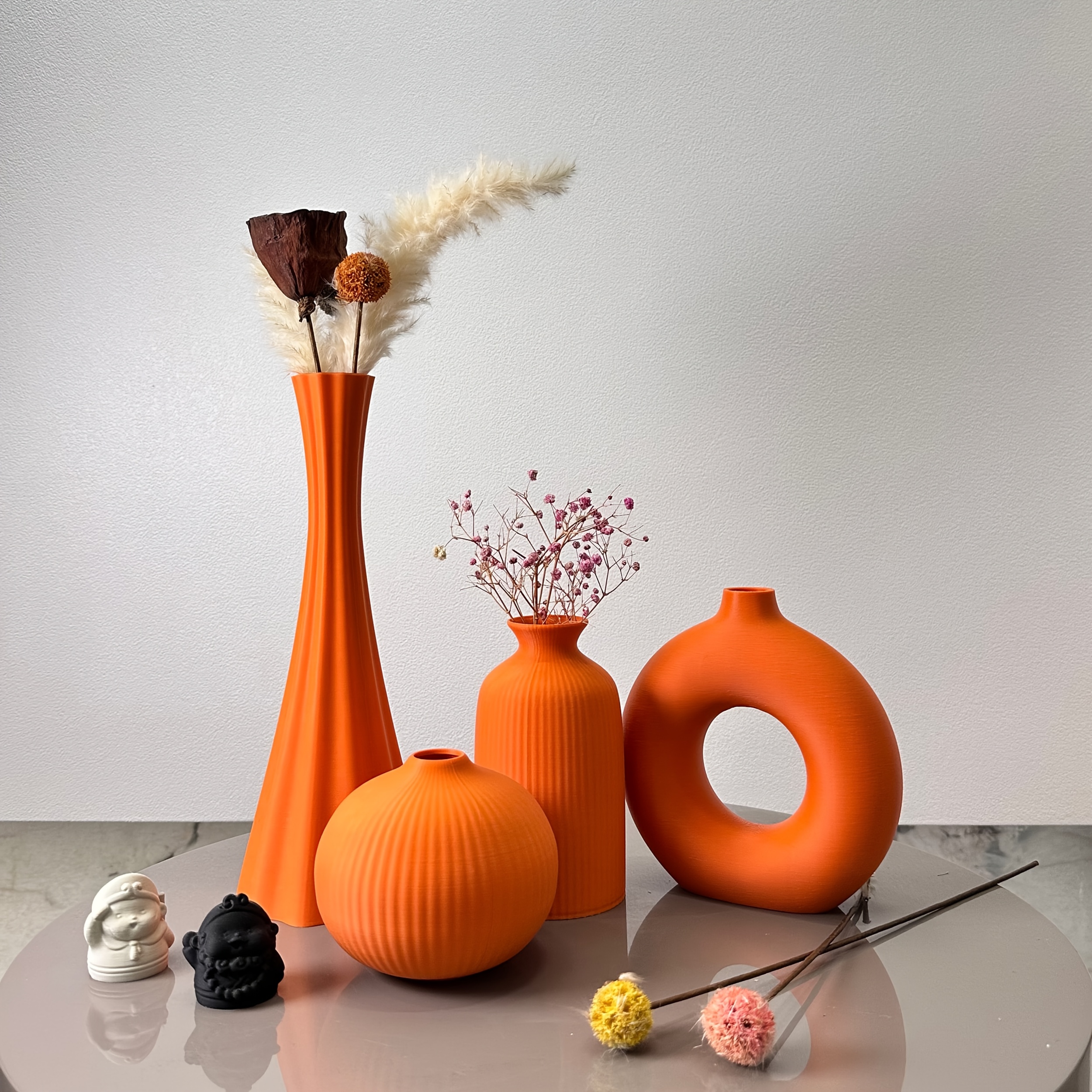 Image of 4pcs Set Of Bohemian Style Vases, Dried Flower Arrangement Vases, For Home Decoration Vases, Office Desktop Vase Ornaments, Best Holiday Gifts