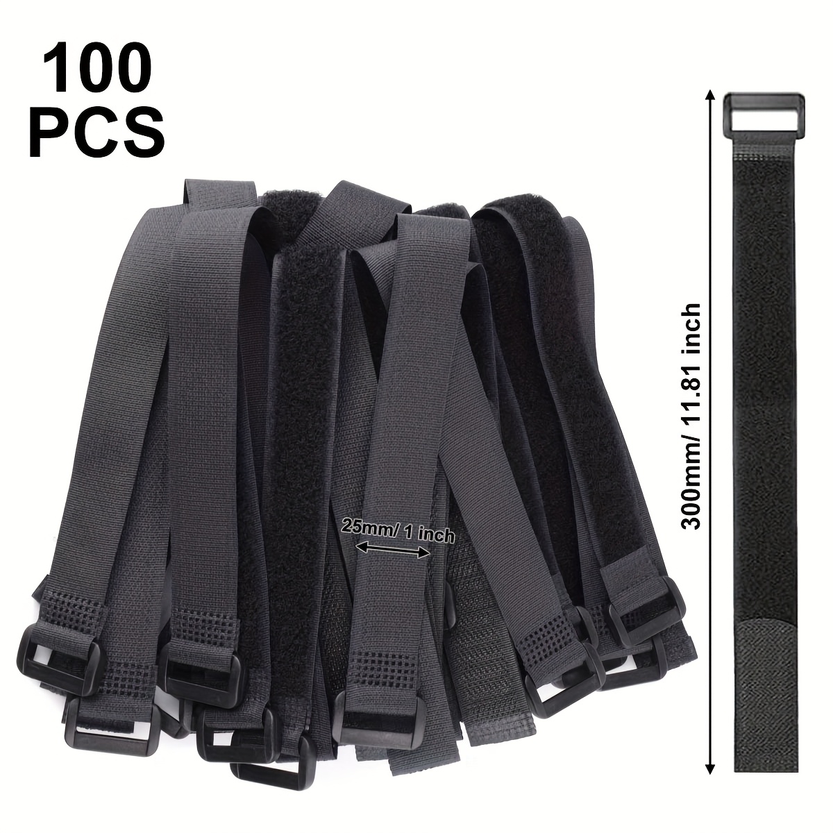 Reusable Quick Fastening Straps And Zip Ties Set Of 100pcs, Multi-functional Bundling Straps For Keeping Cables