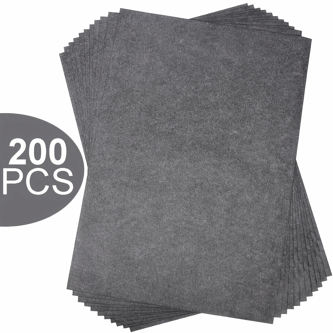 

200-pack Graphite Transfer Paper Sheets - Tracing Paper For Wood, Canvas, Paper & Other - 8.5 X 11 Inches - Ideal For , Drawing, Sketching & Detail Work