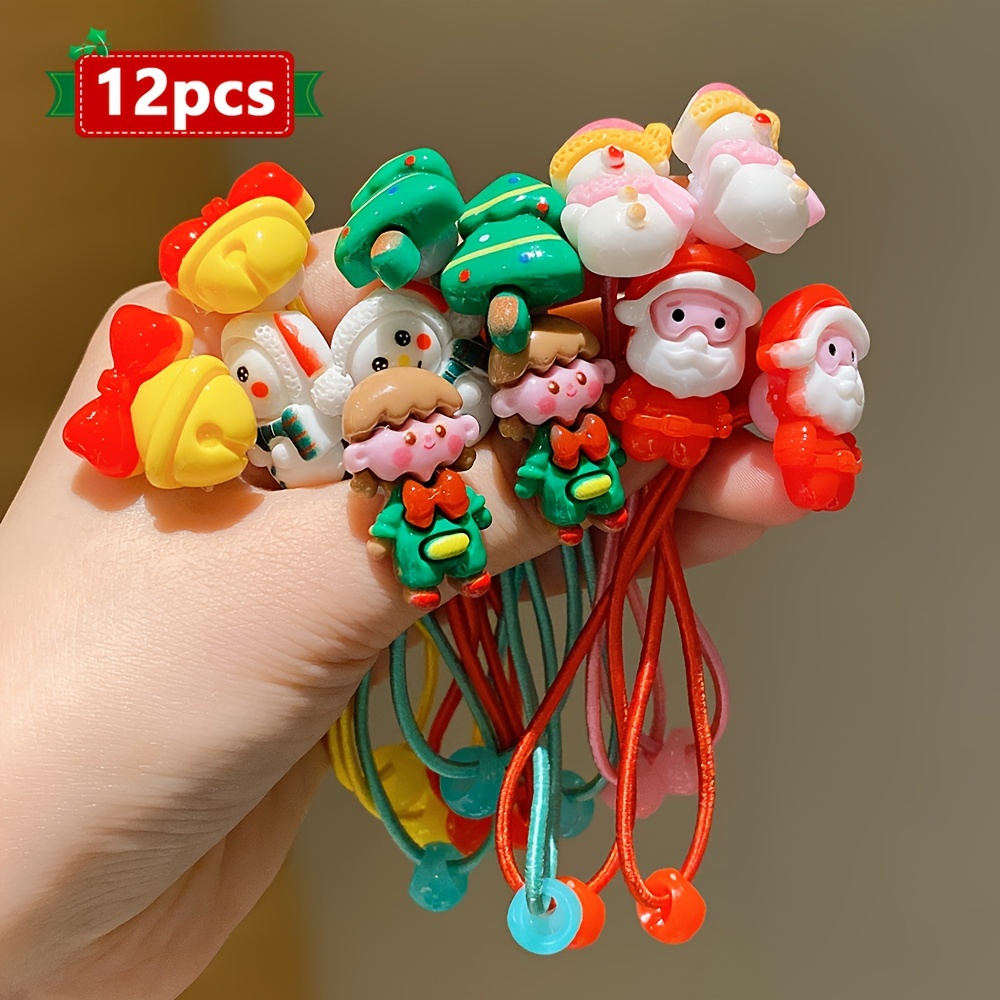 

Lemon 12pcs Christmas Hair Ties For Girls - Cute & Sweet Ponytail Holders, Gift