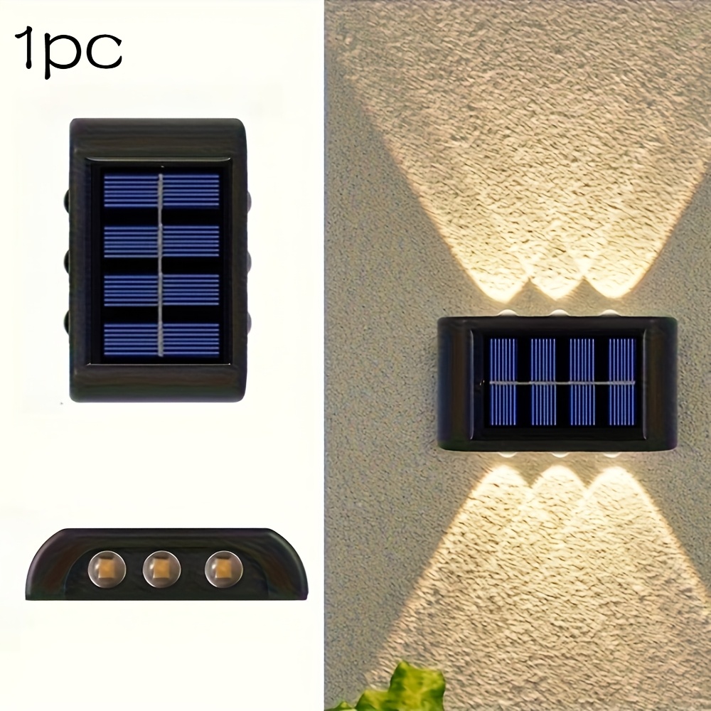 E-shop 6 LED Solar Wandleuchte / Solar Wandleuchte / Anti-Blitz Außenbeleuchtung / Solar Außenwandleuchte, Solar Außenwandleuchte, Dual-Head